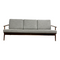 Mid Century Parker Three Seater Rattan Back Grey Lounge Sofa