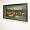 Original Early 20th Century Bridge City Landscape Oil Painting