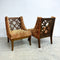 Pair Of 1960s Carved Open Back Lounge Or Occasional Armchairs