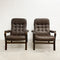 Pair Of Vintage Dark Chocolate Bent Plywood Danish Armchairs