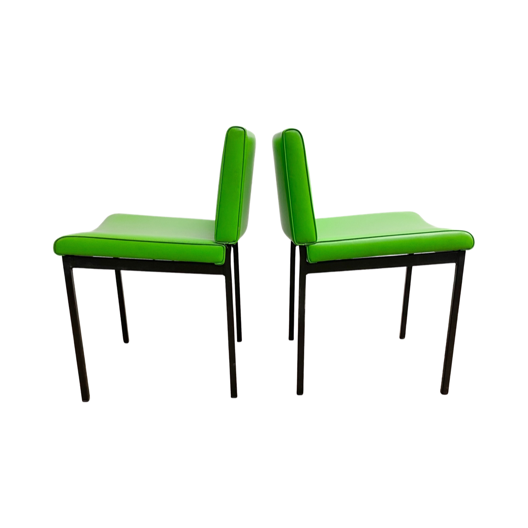 Pair Of Mid Century Electrifying Green Chairs