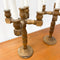 Pair Of Raw Teak Mid Century Candelabra