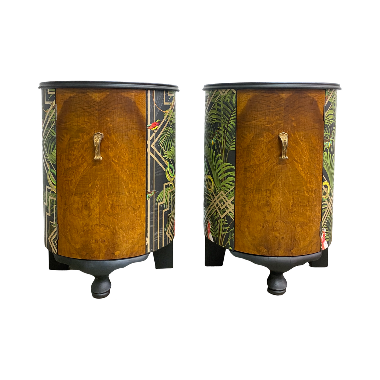 Pair of Bespoke Made Art Deco Style Bedsides