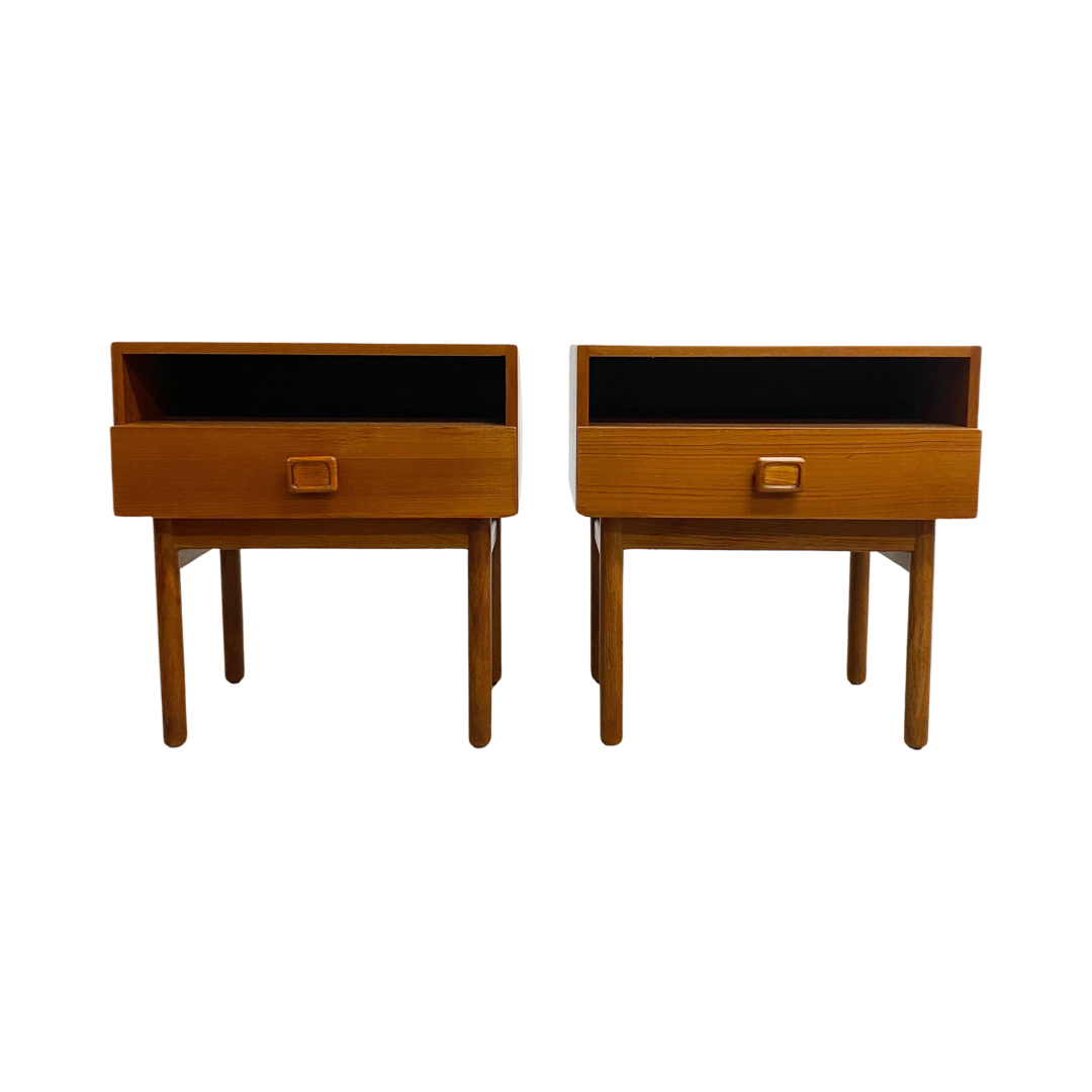 Restored Pair of Mid Century Parker Teak Bedside Tables