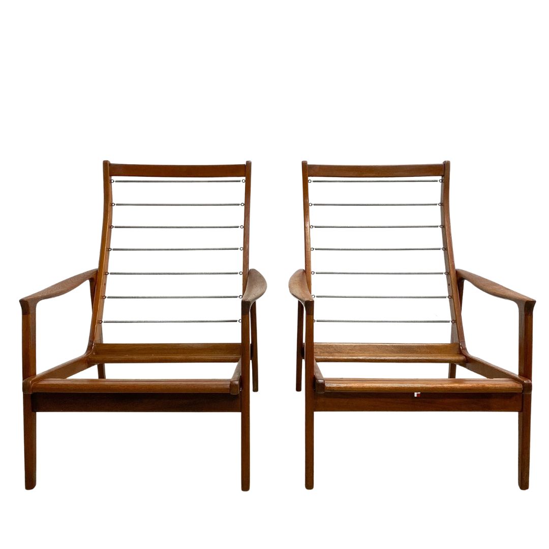 Parker High Back Mid Century Armchairs