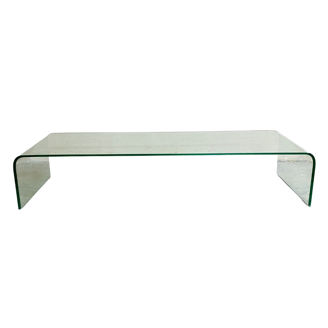Post Modern Curved Glass Italian Style Coffee Table