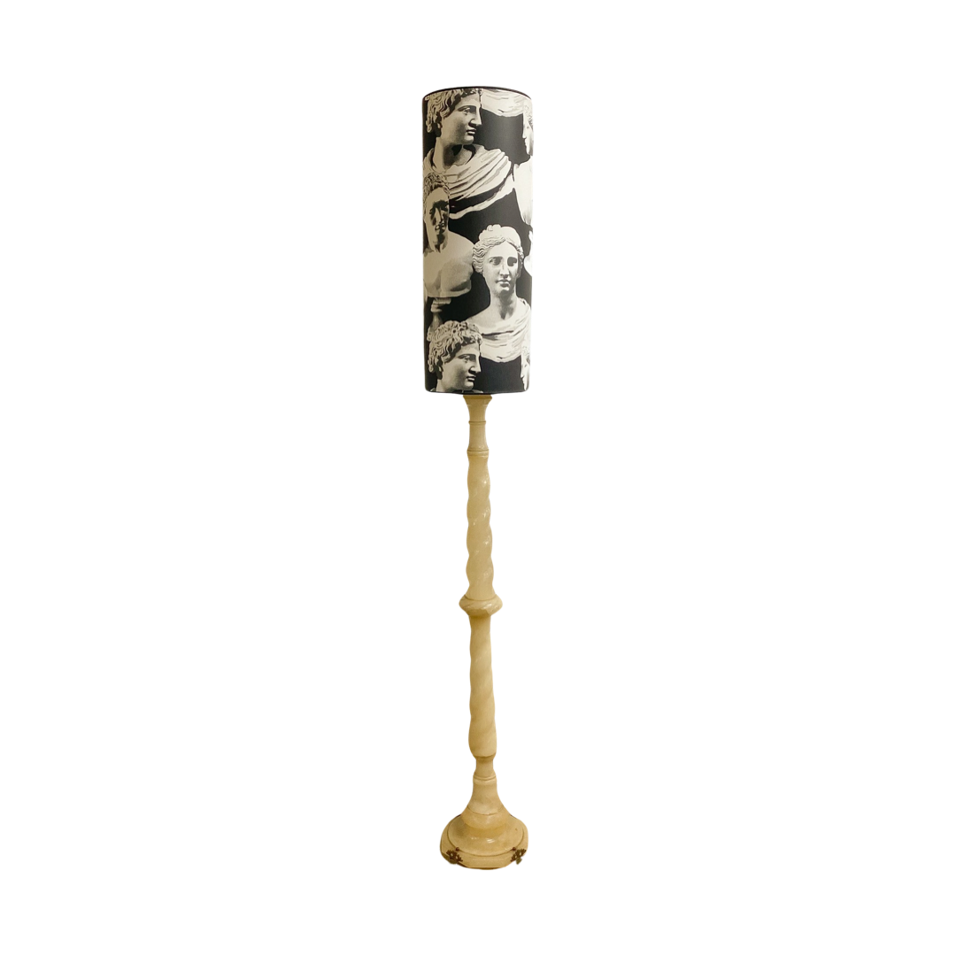 1940s Rare Alabaster Twisted Column Floor Lamp Base