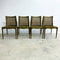 Rare Set Of 4 Mid Century John Duffecy Rattan And Green Dining Chairs