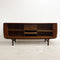 Rare mid century restored teak Berryman sideboard with tambour doors designed by Johannes Andersen