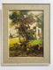 Mid Century Painting By S.Stilo Italy Cottage Scene