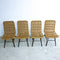 Set Of 4 Cane And Metal Rod Dining Chairs