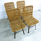 Set Of 4 Cane And Metal Rod Dining Chairs
