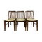 Set Of 6 Mid Century TH Brown Blackwood Dining Chairs