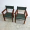 Set Of Six Australian Rosewood And Green Leather Dining Chairs By Jeremy Griffith