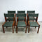 Set Of Six Australian Rosewood And Green Leather Dining Chairs By Jeremy Griffith