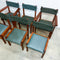 Set Of Six Australian Rosewood And Green Leather Dining Chairs By Jeremy Griffith