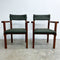 Set Of Six Australian Rosewood And Green Leather Dining Chairs By Jeremy Griffith