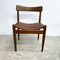 Set of 4 Mid Century Teak Parker 'Nordic' Dining Chairs With Original Leather Seats