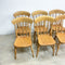 Set of Six Vintage Rustic Elm Kitchen Dining Chairs