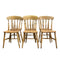Set of Six Vintage Rustic Elm Kitchen Dining Chairs