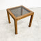 Square Wooden and Smoked Glass Top Side or Coffee Table