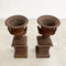Two Pieces Cast Iron Jardiniere