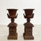 Two Pieces Cast Iron Jardiniere