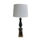 Vintage 1960s Italian Black Marble And Brass Table Lamp