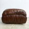 Vintage 70s Italian Leather Ottoman Footstool