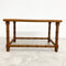 Mid Century Rectangular Teak Faux Bamboo Carved Side/ Lamp Table