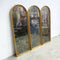 Vintage Gilt Framed Set of 3 Arched MottlePatch Pattern Backed Mirrors