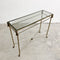 Vintage Hollywood Regency Brass And Glass Console