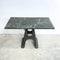 Vintage Italian Marble Console Table with Industrial Cast Iron Base