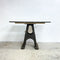Vintage Italian Marble Console Table with Industrial Cast Iron Base