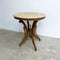Vintage Marble Top Side Table With Carved Teak Base