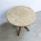 Vintage Marble Top Side Table With Carved Teak Base
