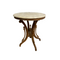 Vintage Marble Top Side Table With Carved Teak Base