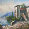 Vintage Oil On Board Of Seaside Villa - Artist Unknown