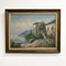Vintage Oil On Board Of Seaside Villa - Artist Unknown