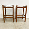 Rare Mary Featherston Mid Century 'Hobb' Stools With Tan Leather Seats - 2 Available