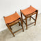 Rare Mary Featherston Mid Century 'Hobb' Stools With Tan Leather Seats - 2 Available