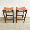 Rare Mary Featherston Mid Century 'Hobb' Stools With Tan Leather Seats - 2 Available