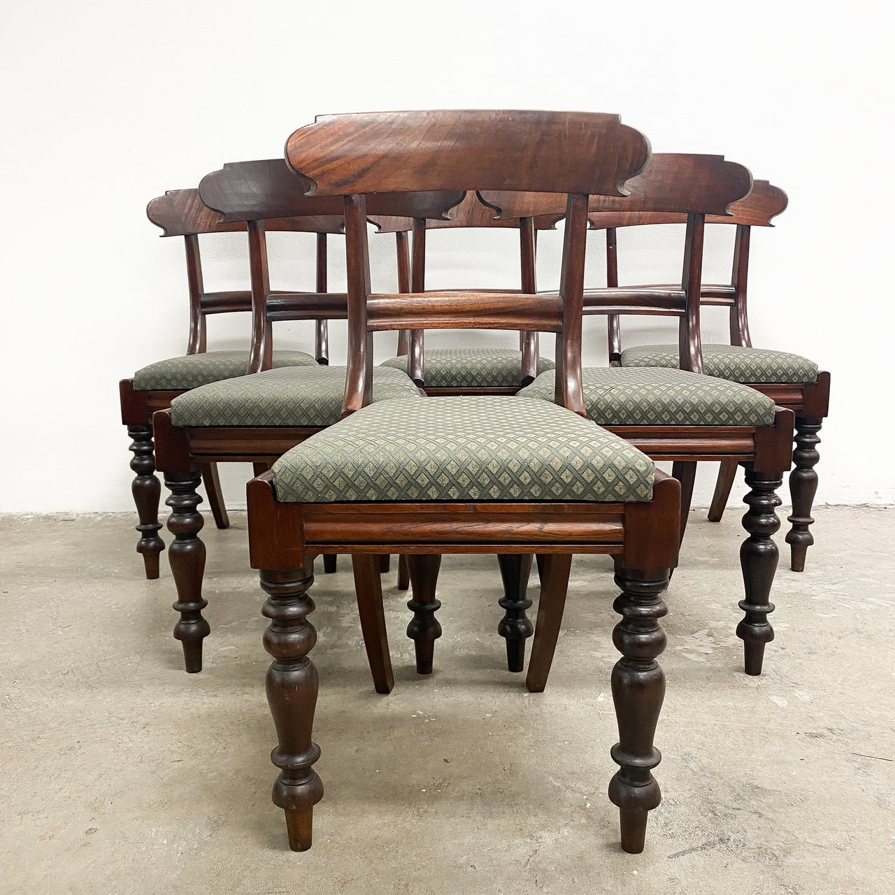 Suite Of Six Cedar Antique Dining Chairs