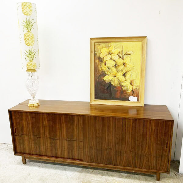 Restored 1970’s Blackbean Timber Veneer Retro Sideboard Buffet