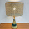 Mid Century Ceramic Base Lamp With Rattan Shade