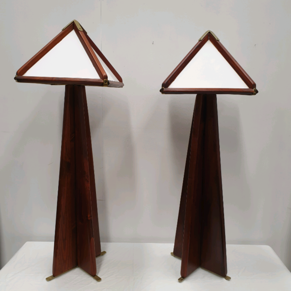 Pair of Wooden Arts & Crafts Style Lamps