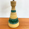 Mid Century Ceramic Base Lamp With Rattan Shade