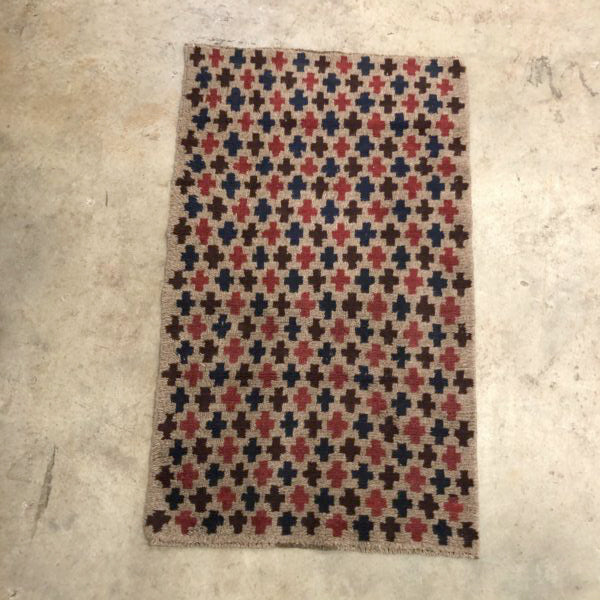 Vintage All Wool Hand Knotted Brown Ground