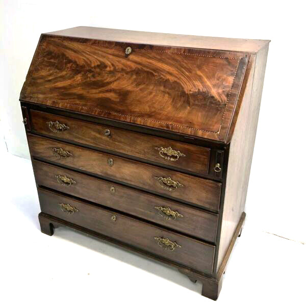 Antique Victorian Oak Drop Front Writing Bureau Desk