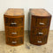 Pair Art Deco Walnut Veneer Bedside Cabinets